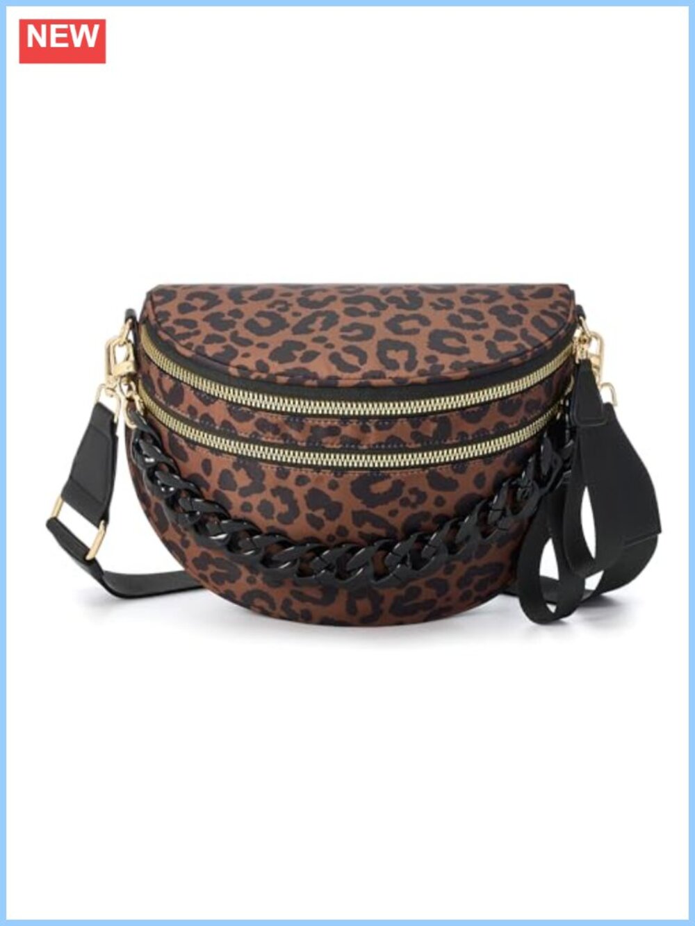 Checkered Nylon Crossbody Bag Adjustable Strap Plus Size Friendly